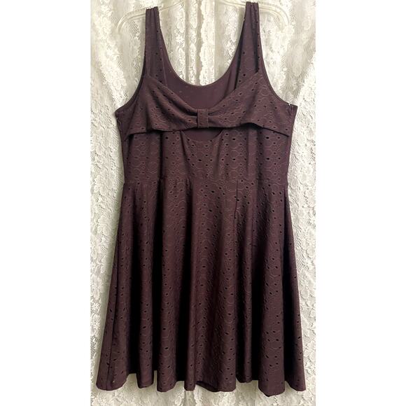 Loft Outlet Women's Large Purple Eyelet Cutout Back Dress - Picture 2 of 8